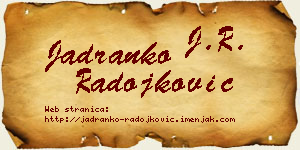 Jadranko Radojković vizit kartica